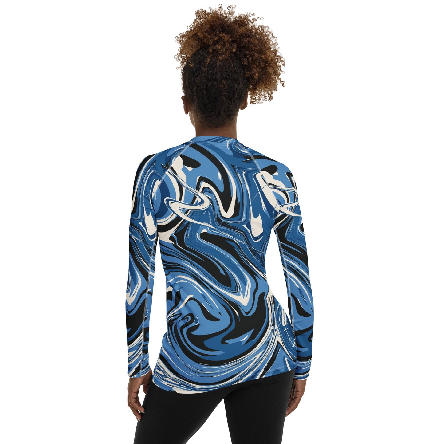 Women's blue liquid Rash Guard - PratSN