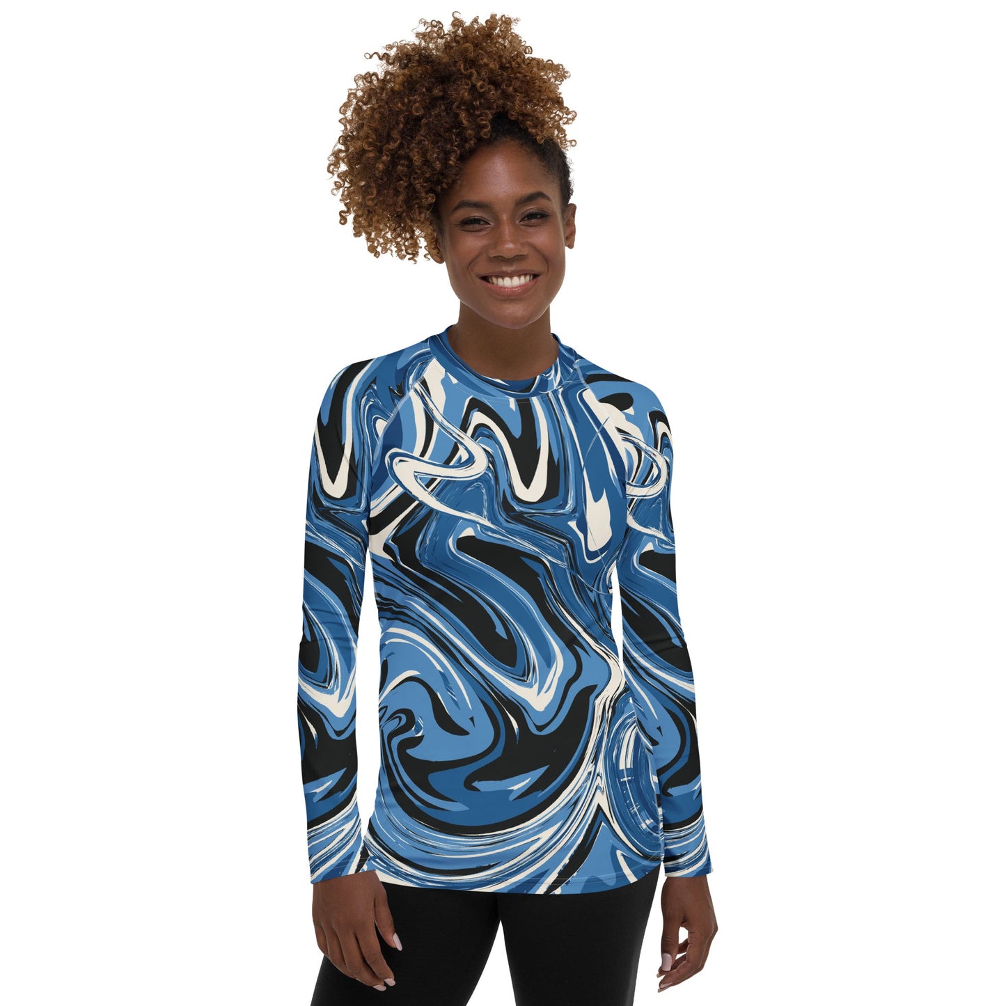 Women's blue liquid Rash Guard - PratSN