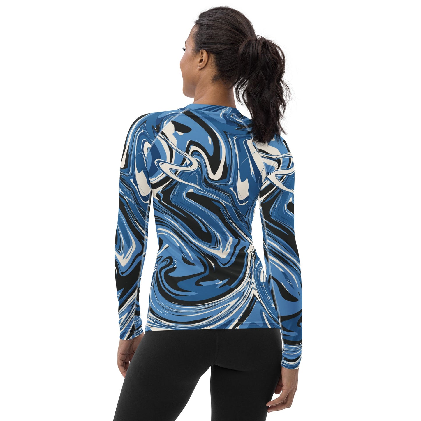 Women's blue liquid Rash Guard - PratSN