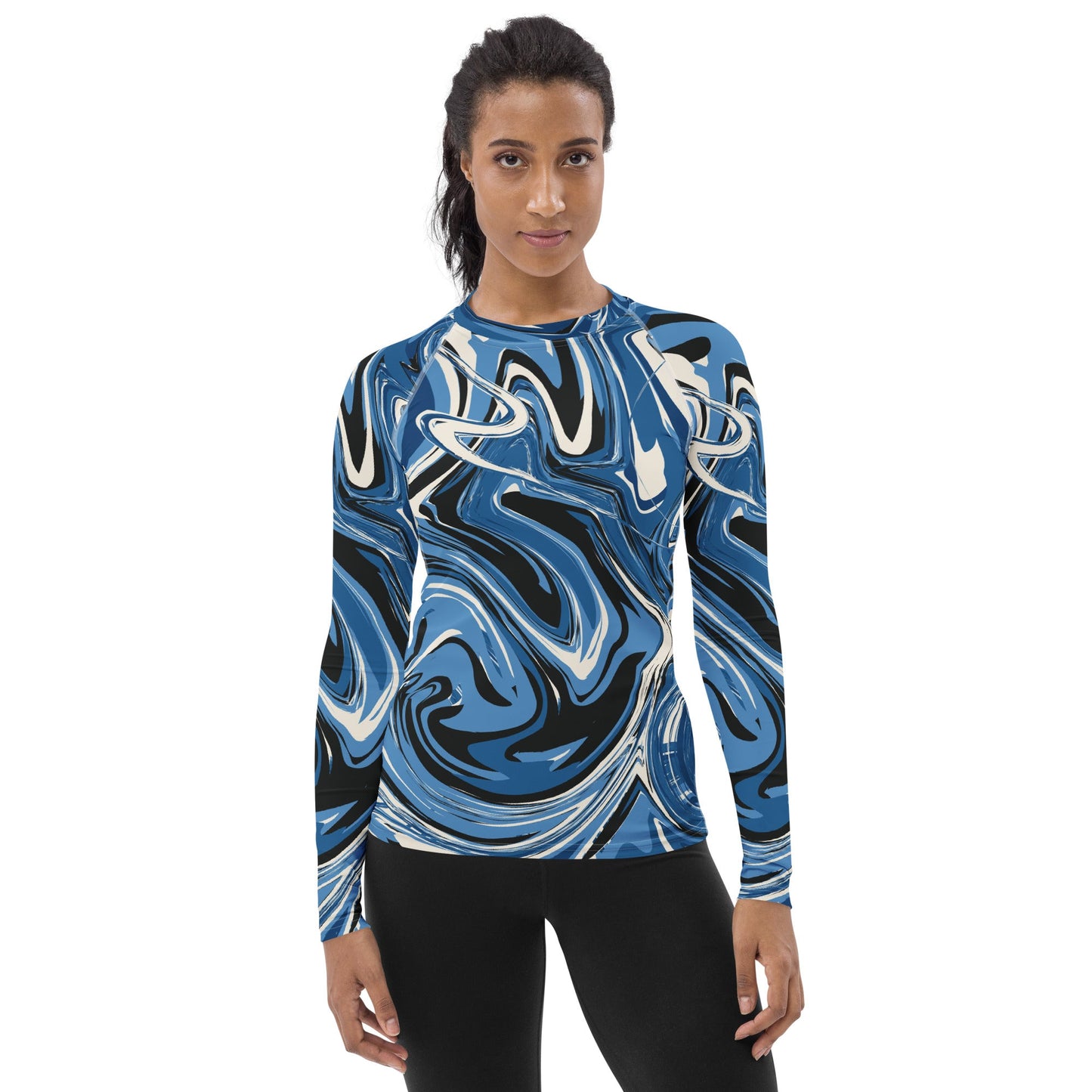 Women's blue liquid Rash Guard - PratSN