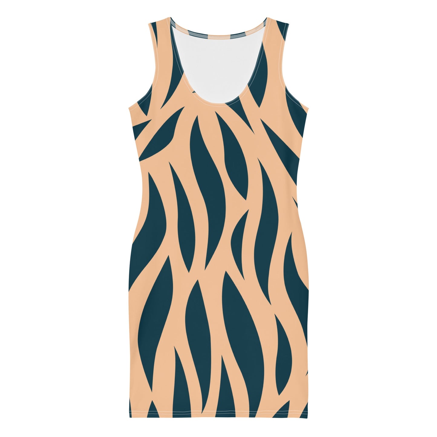 Women's Bodycon dress, Abstract Pattern Dark Blue Pencil Dresses, Body hugging fit tank top dress, elegant bodycon, sleeveless dress for your favorite party, summer and spring dress - PratSN