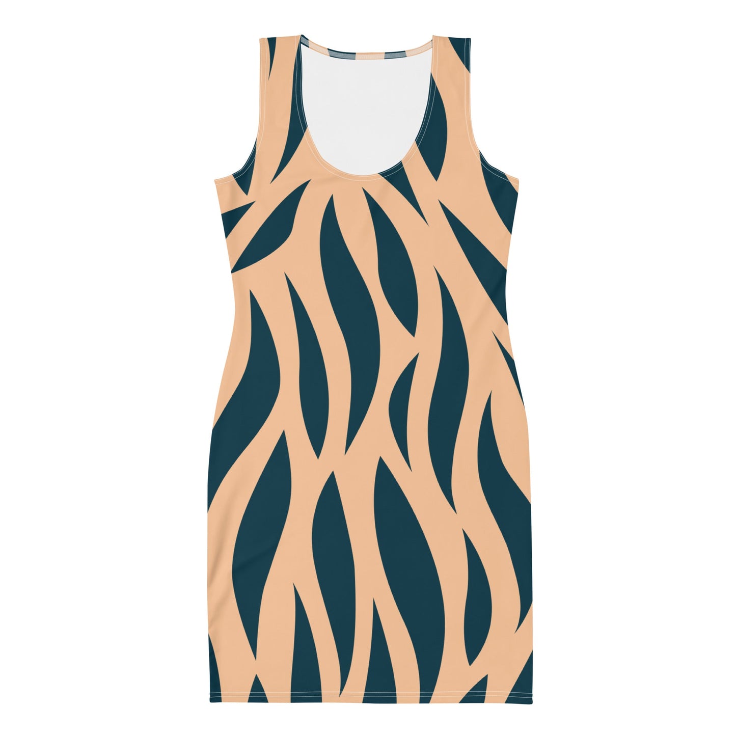 Women's Bodycon dress, Abstract Pattern Dark Blue Pencil Dresses, Body hugging fit tank top dress, elegant bodycon, sleeveless dress for your favorite party, summer and spring dress - PratSN