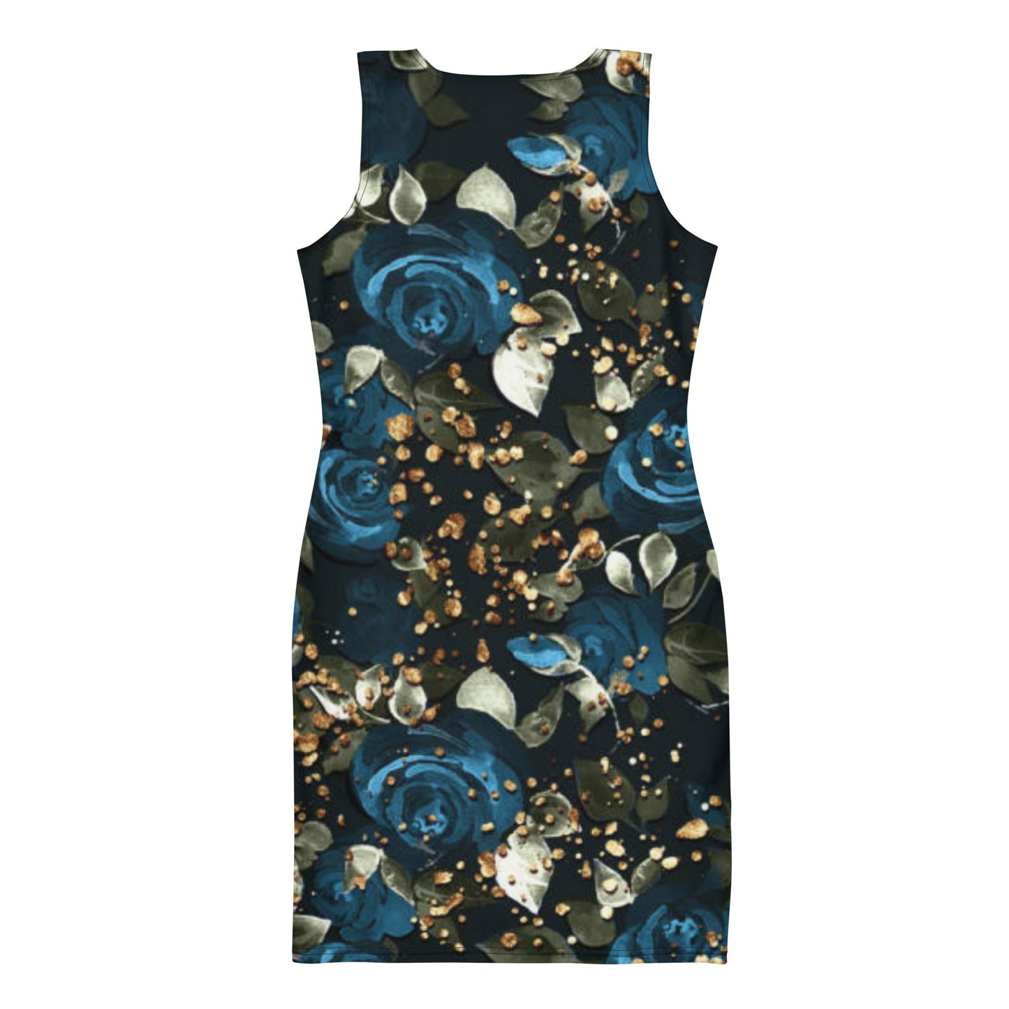 Women's Bodycon dress, Black Sherpa blue Floral Pencil Dresses, Body hugging fit tank top dress, elegant bodycon, sleeveless dress for your favorite party, summer and spring dress - PratSN
