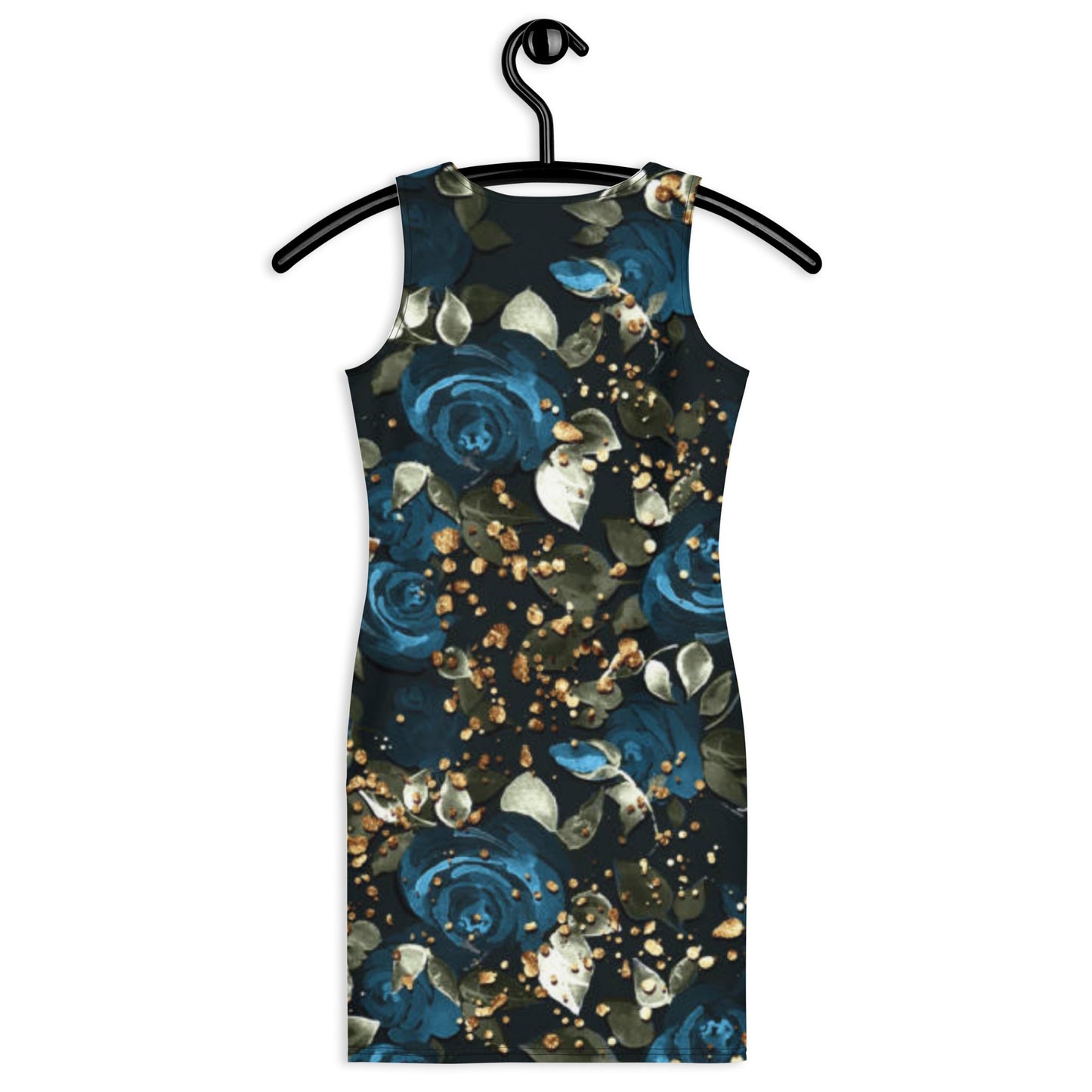 Women's Bodycon dress, Black Sherpa blue Floral Pencil Dresses, Body hugging fit tank top dress, elegant bodycon, sleeveless dress for your favorite party, summer and spring dress - PratSN