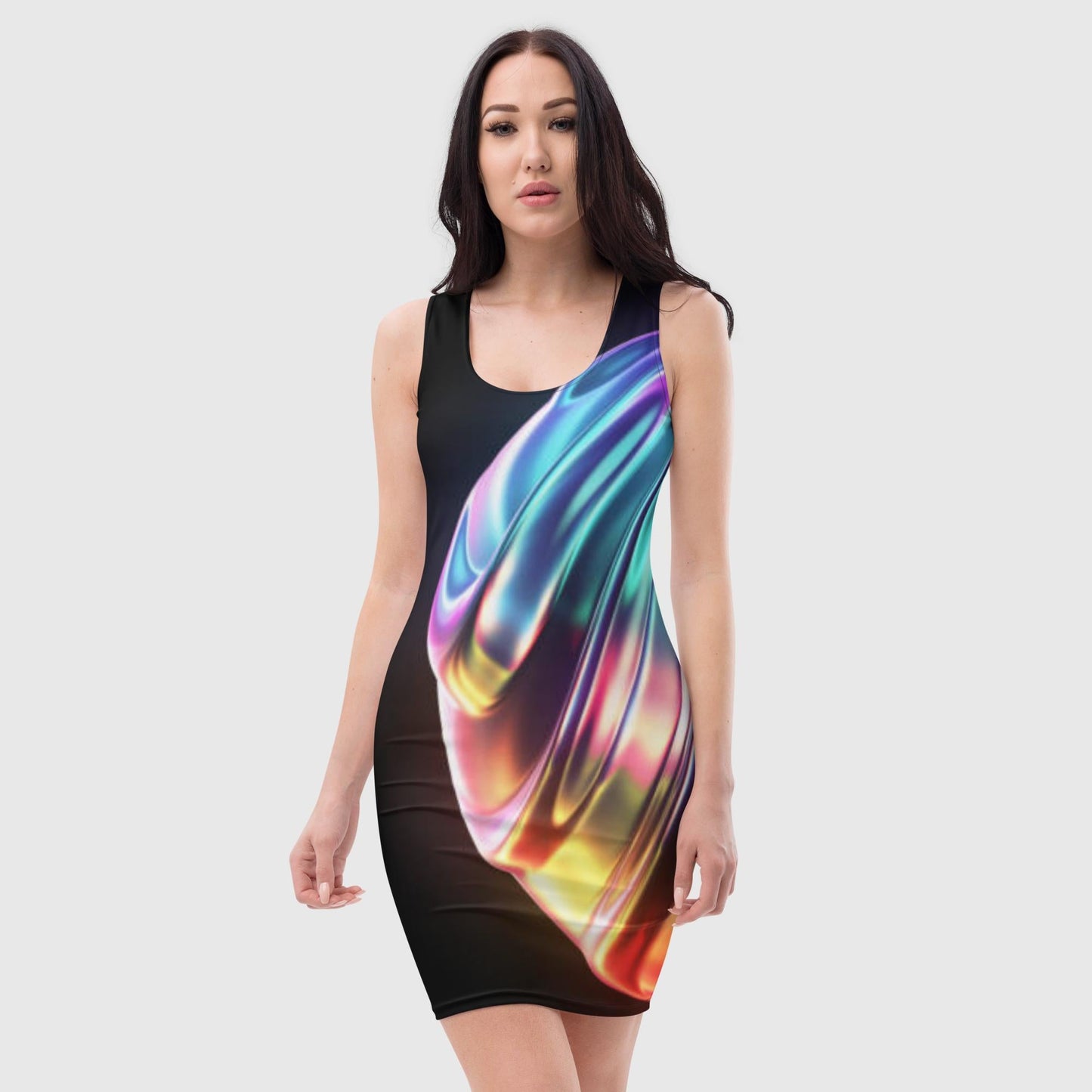Women's Bodycon dress, Bodycon dress, Women's clothing, Mini Dress, Summer Dress, skinny Dress, Liquid Pattern, Black and sea Blue, Bodycon Party Dress, Elegant Evening Birthday, Club Outfits - PratSN