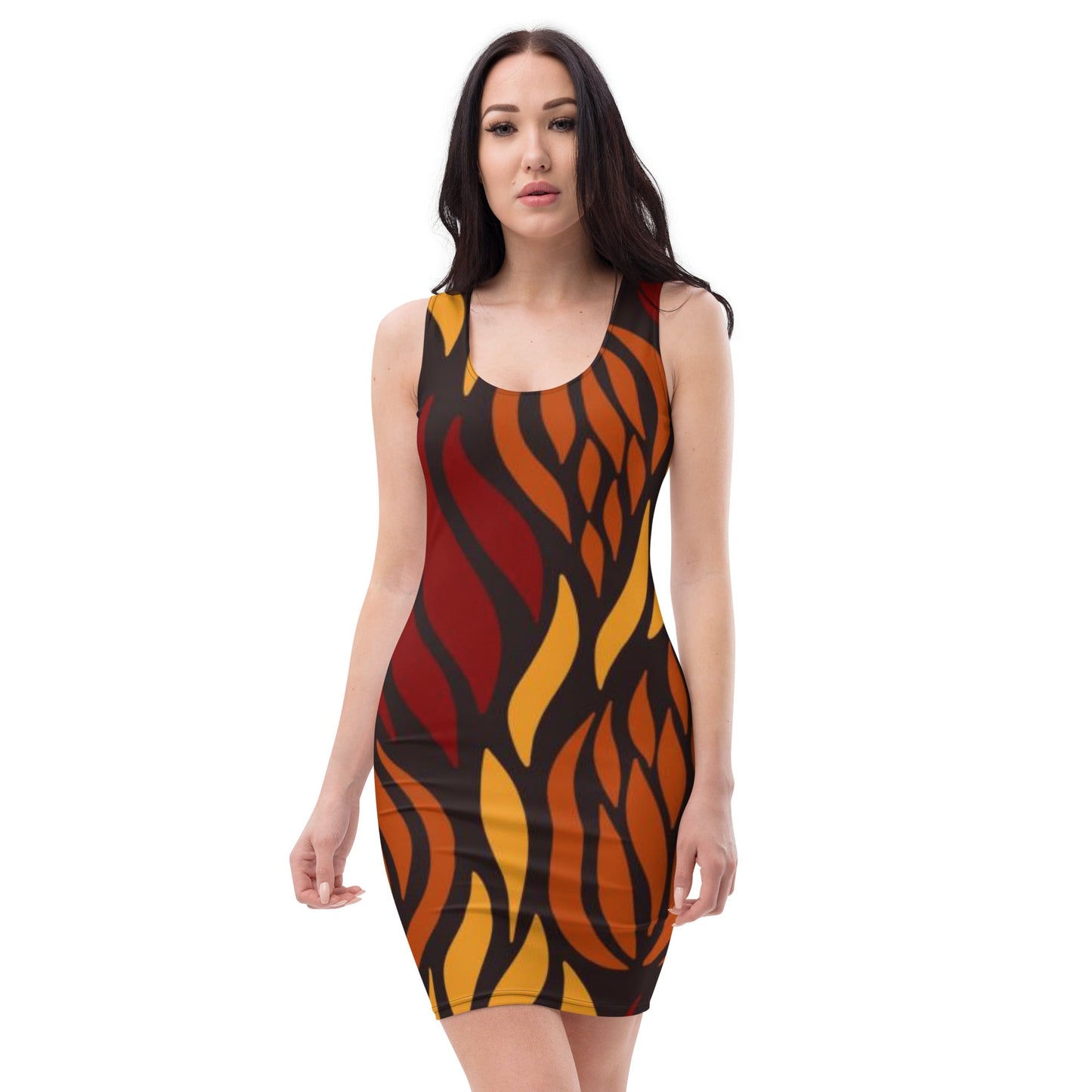 Women's Bodycon dress, Brown Body hugging fit tank top dress, elegant bodycon, sleeveless dress for your favorite party, summer and spring dress - PratSN