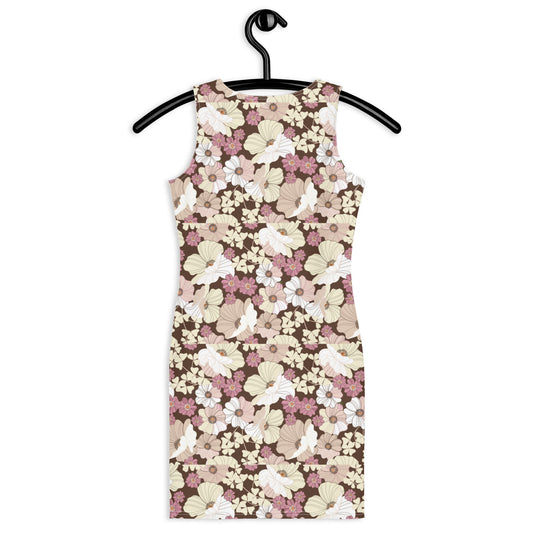 Women's Bodycon dress, Floral bodycon dress, Blooming pattern dress, Body hugging fit tank top dress, elegant bodycon, sleeveless dress for your favorite party, summer and spring dress - PratSN