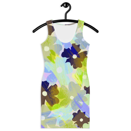 Women's Bodycon dress, Floral bodycon dress, Blooming pattern dress, Body hugging fit tank top dress, elegant bodycon, sleeveless dress for your favorite party, summer and spring dress - PratSN