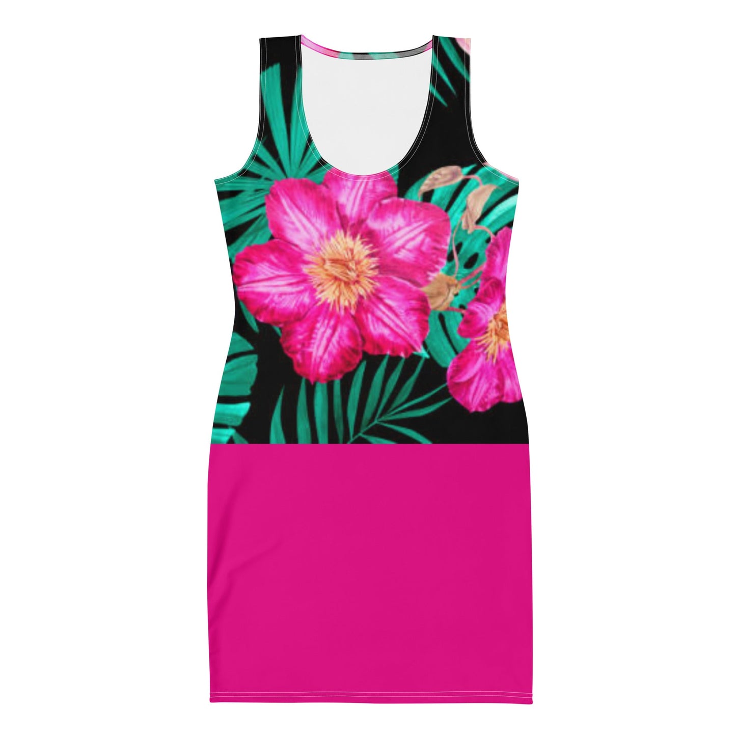 Women's Bodycon dress, Floral Pink Pencil Dresses, Body hugging fit tank top dress, elegant bodycon, sleeveless dress for your favorite party, summer and spring dress - PratSN