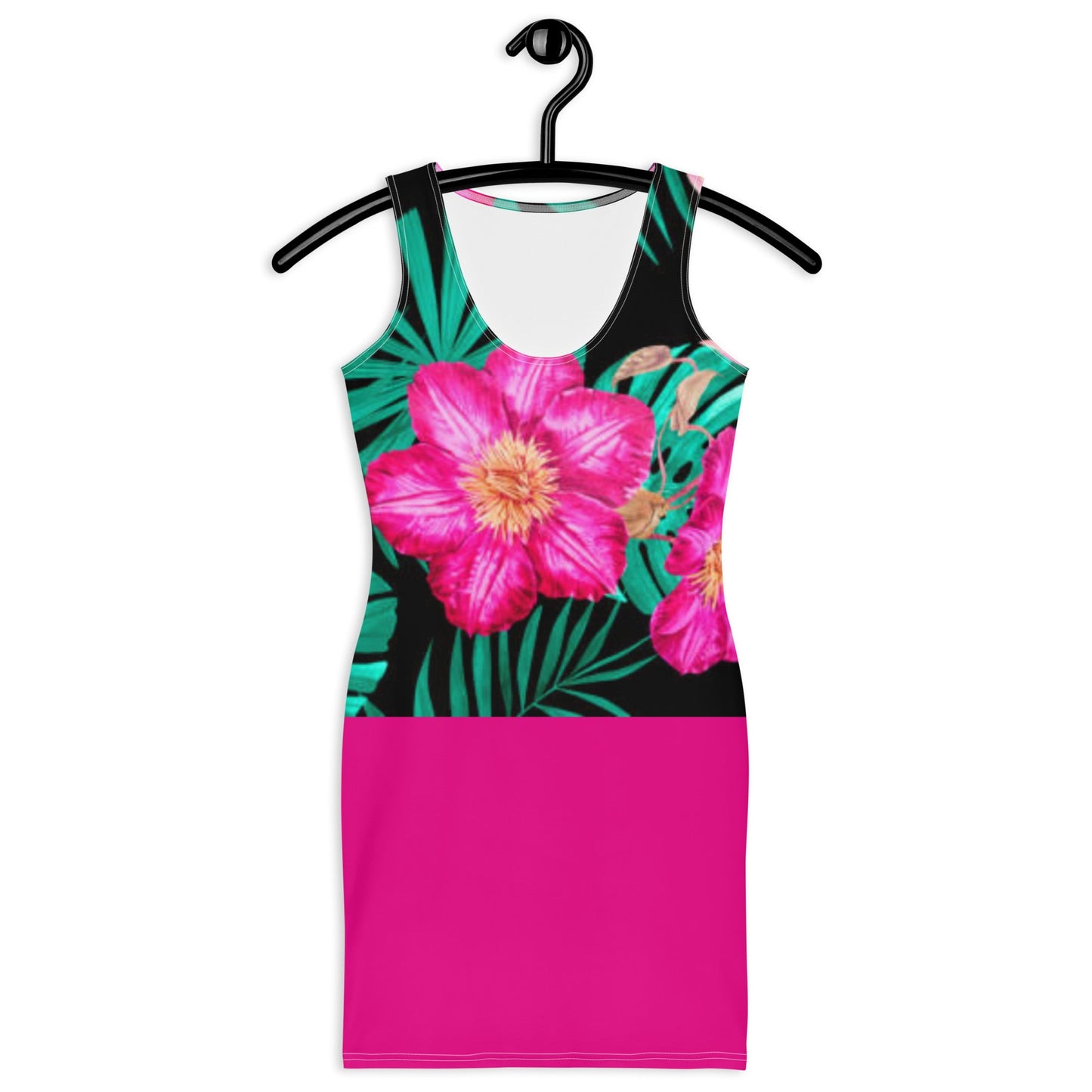 Women's Bodycon dress, Floral Pink Pencil Dresses, Body hugging fit tank top dress, elegant bodycon, sleeveless dress for your favorite party, summer and spring dress - PratSN