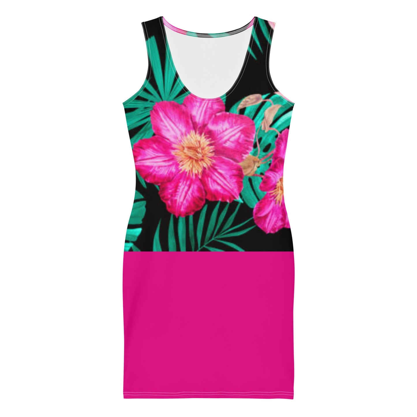 Women's Bodycon dress, Floral Pink Pencil Dresses, Body hugging fit tank top dress, elegant bodycon, sleeveless dress for your favorite party, summer and spring dress - PratSN