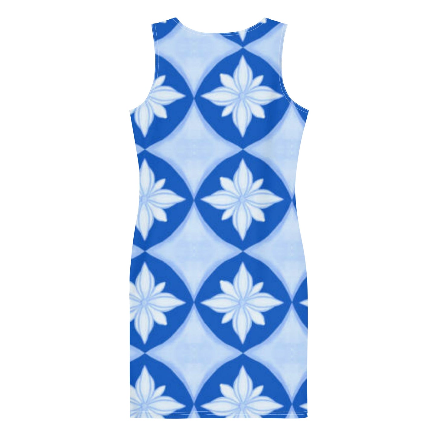 Women's Bodycon dress, Geometric Pattern, Jordy Blue Pencil Dresses, hugging fit tank top dress, elegant bodycon, sleeveless dress for your favorite party, summer and spring dress - PratSN