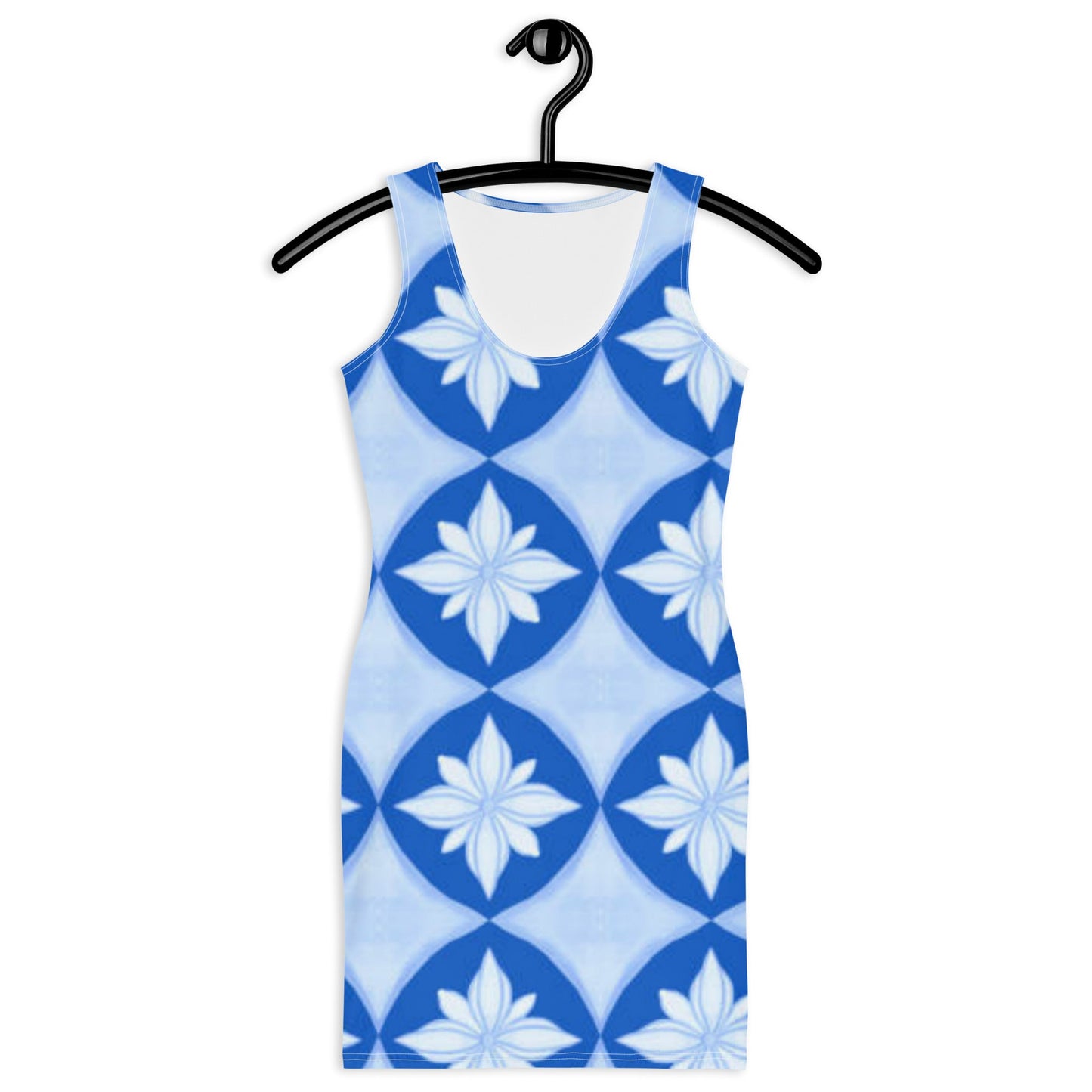 Women's Bodycon dress, Geometric Pattern, Jordy Blue Pencil Dresses, hugging fit tank top dress, elegant bodycon, sleeveless dress for your favorite party, summer and spring dress - PratSN