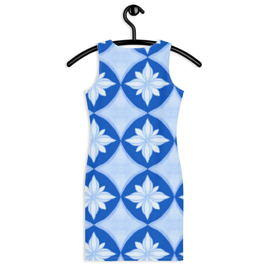 Women's Bodycon dress, Geometric Pattern, Jordy Blue Pencil Dresses, hugging fit tank top dress, elegant bodycon, sleeveless dress for your favorite party, summer and spring dress - PratSN