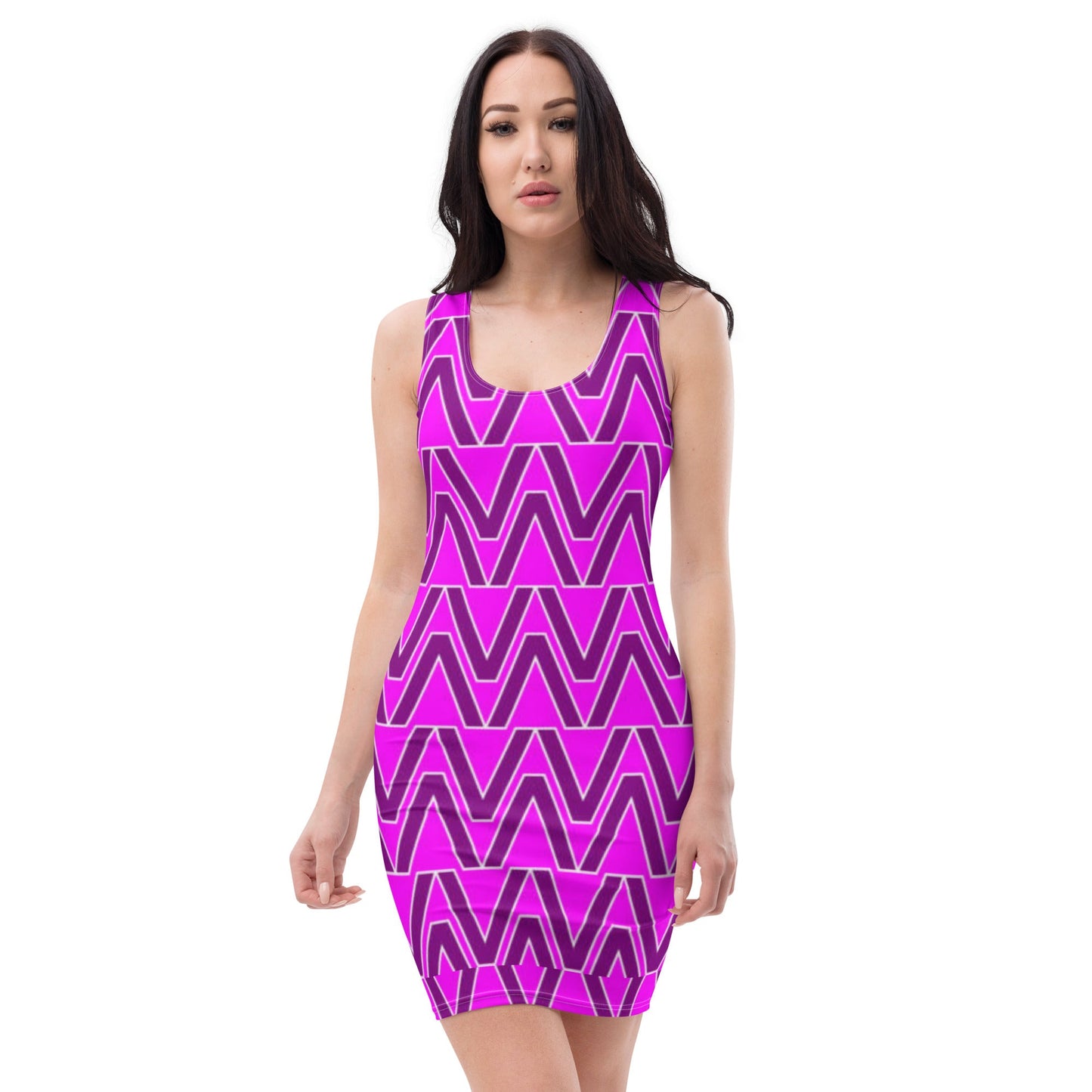 Women's Bodycon dress, Geometric Pattern, Purple Pencil Dresses, Body hugging fit tank top dress, elegant bodycon, sleeveless dress for your favorite party, summer and spring dress - PratSN
