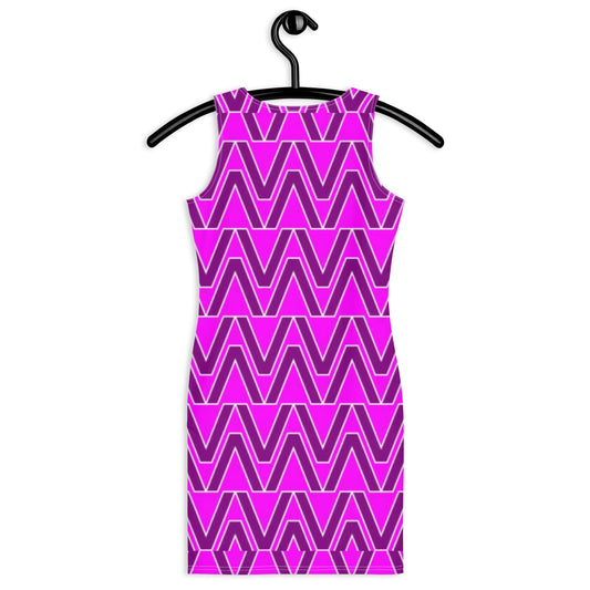 Women's Bodycon dress, Geometric Pattern, Purple Pencil Dresses, Body hugging fit tank top dress, elegant bodycon, sleeveless dress for your favorite party, summer and spring dress - PratSN