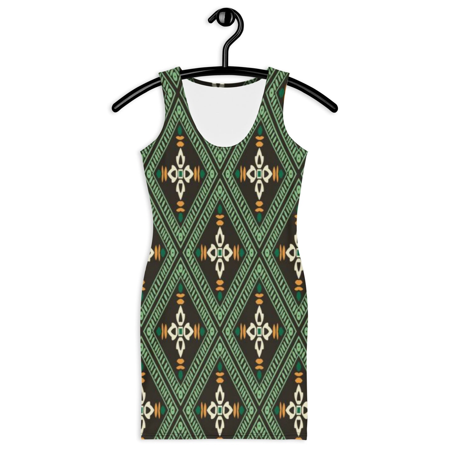 Women's Bodycon dress, Green bodycon dress, Blooming pattern dress, Body hugging fit tank top dress, elegant bodycon, sleeveless dress for your favorite party, summer and spring dress - PratSN