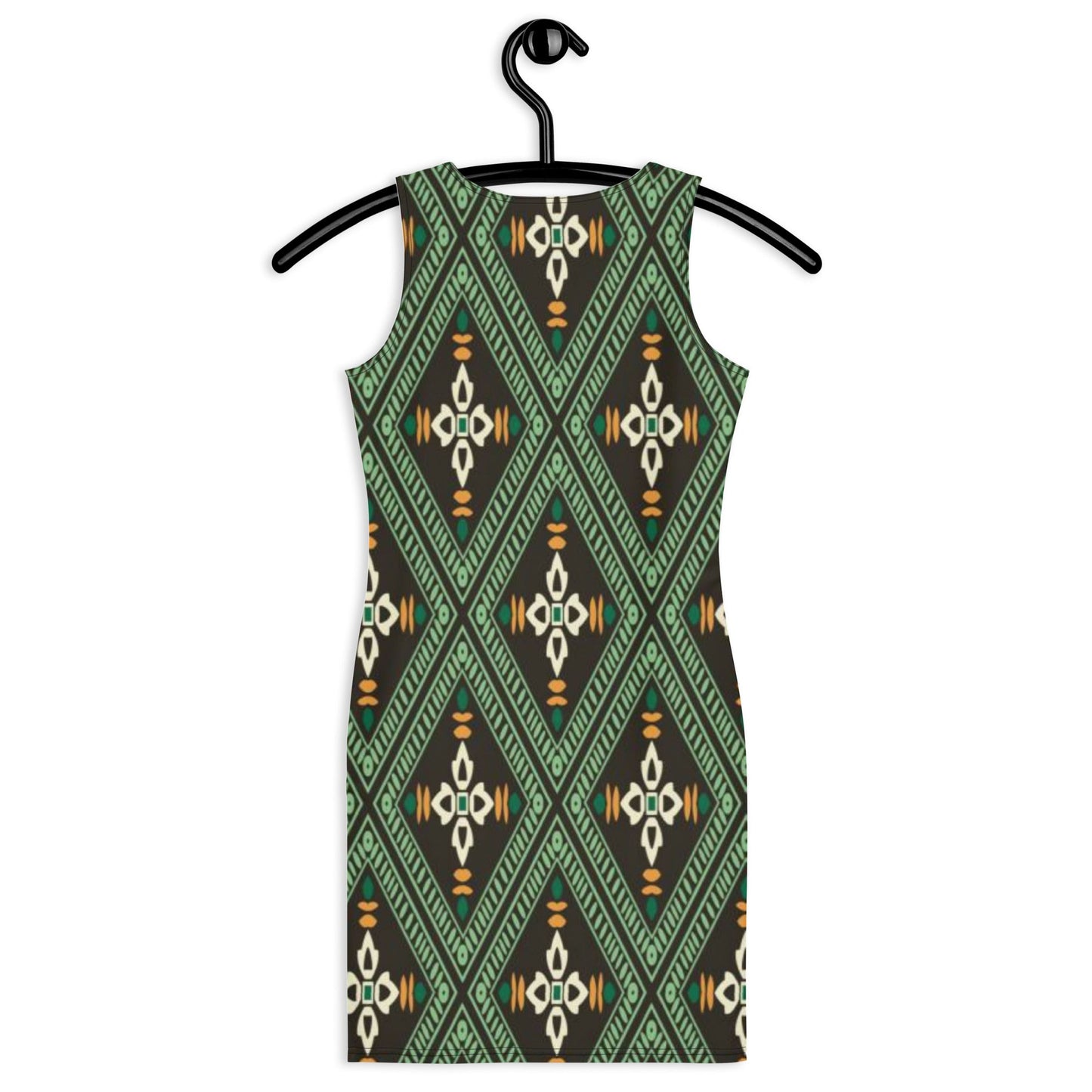 Women's Bodycon dress, Green bodycon dress, Blooming pattern dress, Body hugging fit tank top dress, elegant bodycon, sleeveless dress for your favorite party, summer and spring dress - PratSN