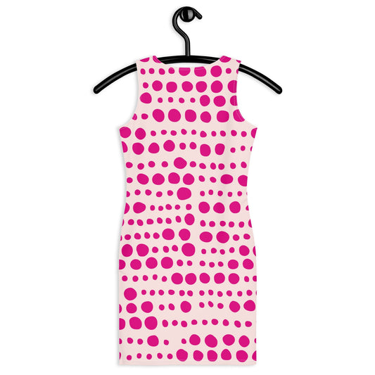 Women's Bodycon dress, Misty Rose and Violet Red Polka Dot bodycon, sleeveless dress for your favorite party, summer and spring dress - PratSN