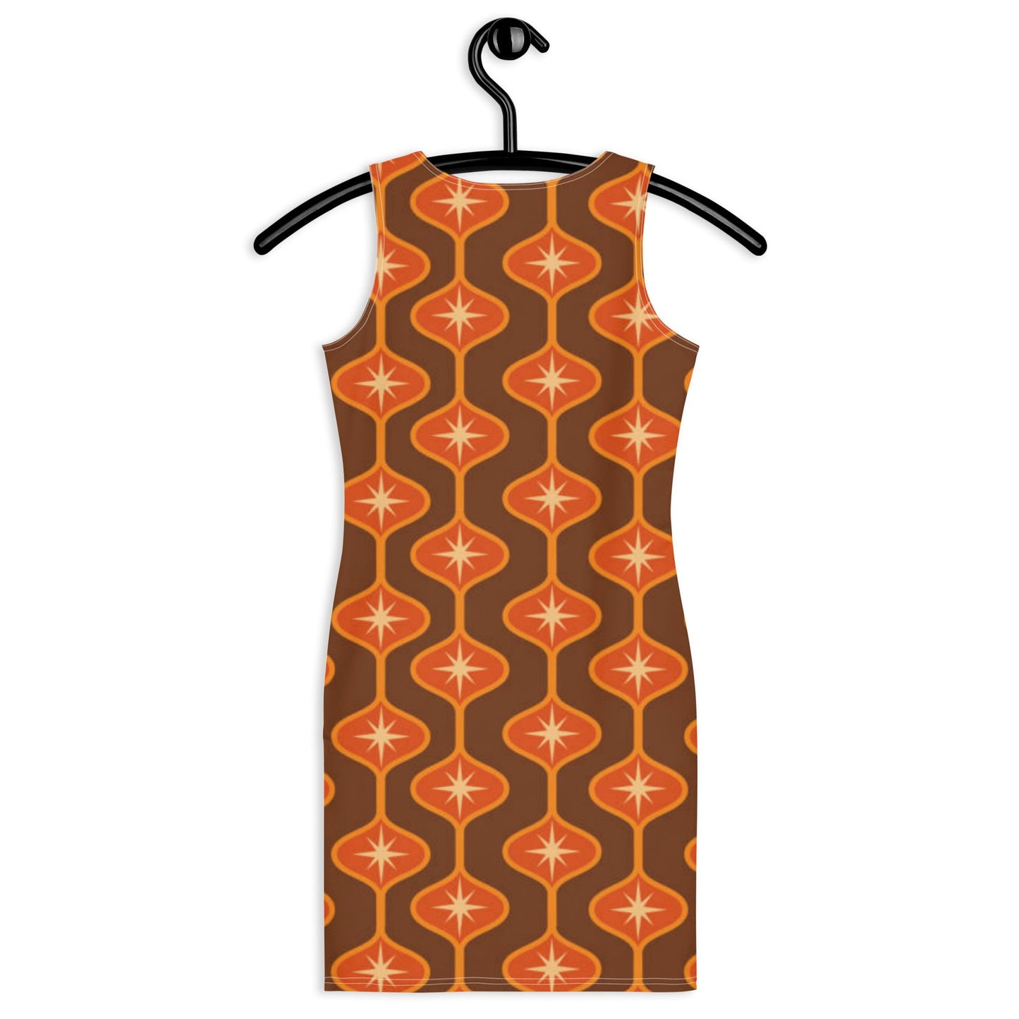 Women's Bodycon dress, Orange and Brown Body hugging fit tank top dress, elegant bodycon, sleeveless dress for your favorite party, summer and spring dress - PratSN