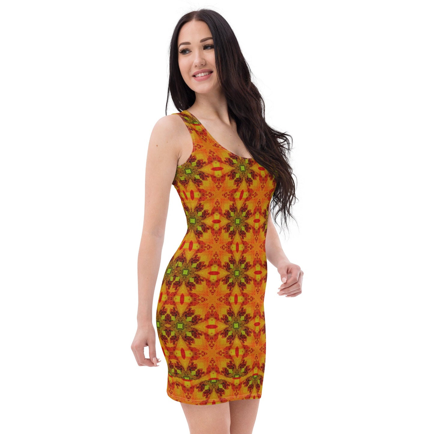 Women's Bodycon dress, Orange Pencil Dresses, Body hugging fit tank top dress, elegant bodycon, sleeveless dress for your favorite party, summer and spring dress - PratSN