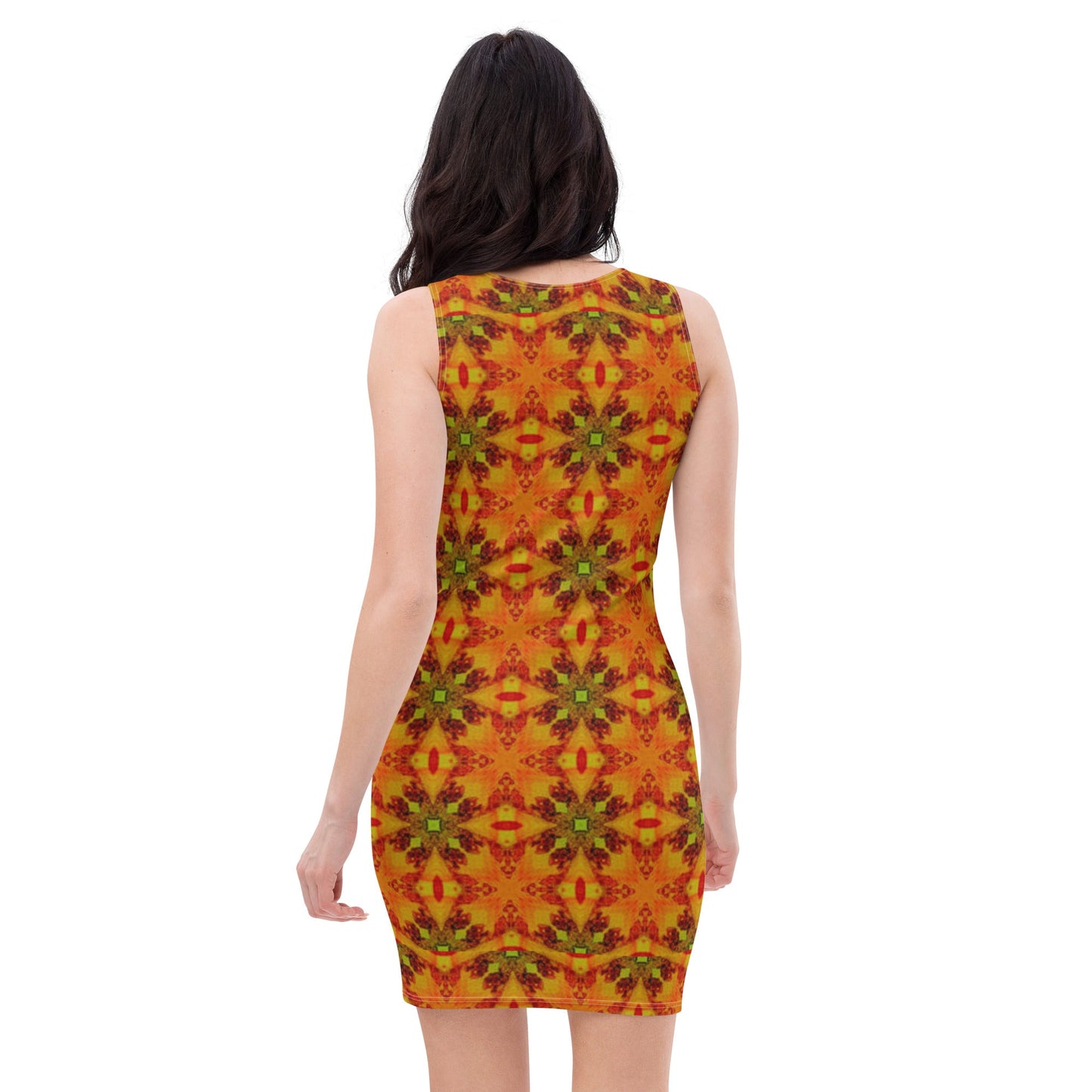 Women's Bodycon dress, Orange Pencil Dresses, Body hugging fit tank top dress, elegant bodycon, sleeveless dress for your favorite party, summer and spring dress - PratSN