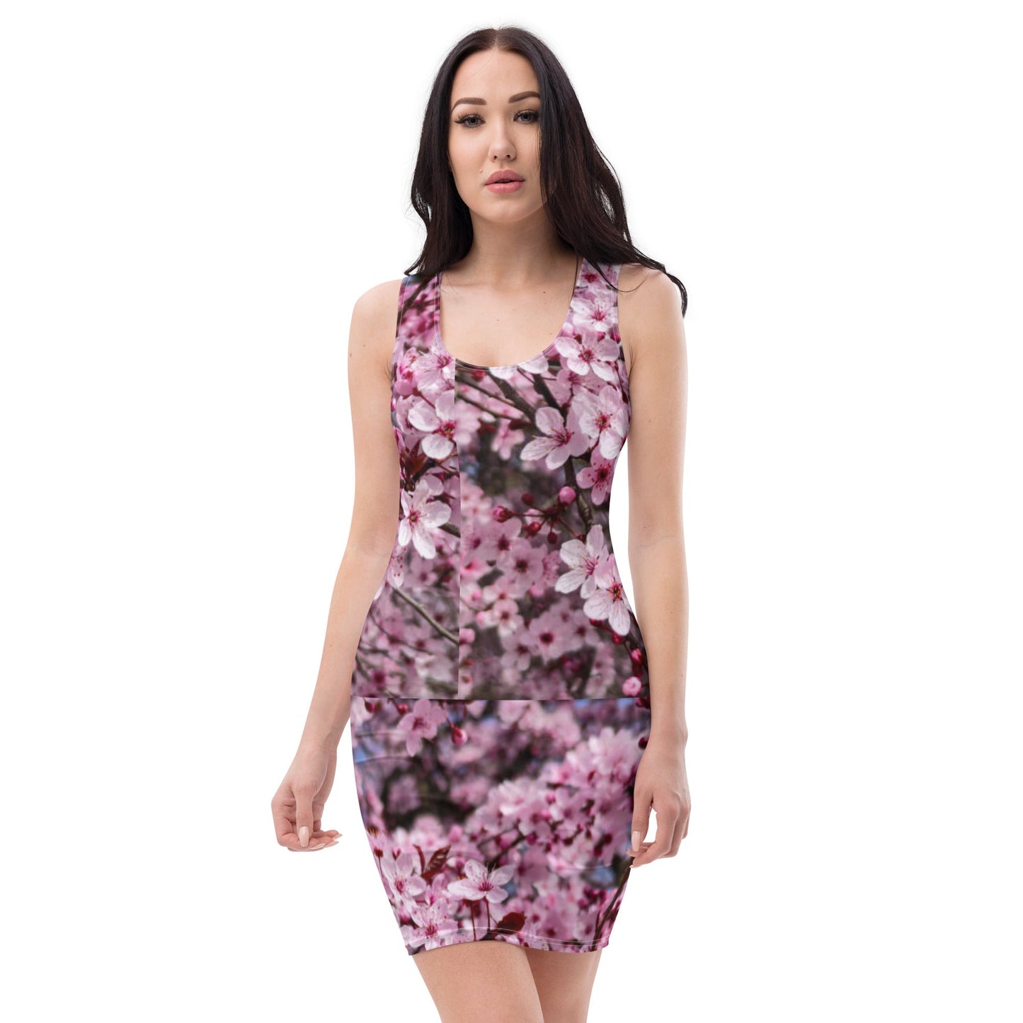 Women's Bodycon dress, Pink Floral Pencil Dresses, Body hugging fit tank top dress, elegant bodycon, sleeveless dress for your favorite party, summer and spring dress - PratSN