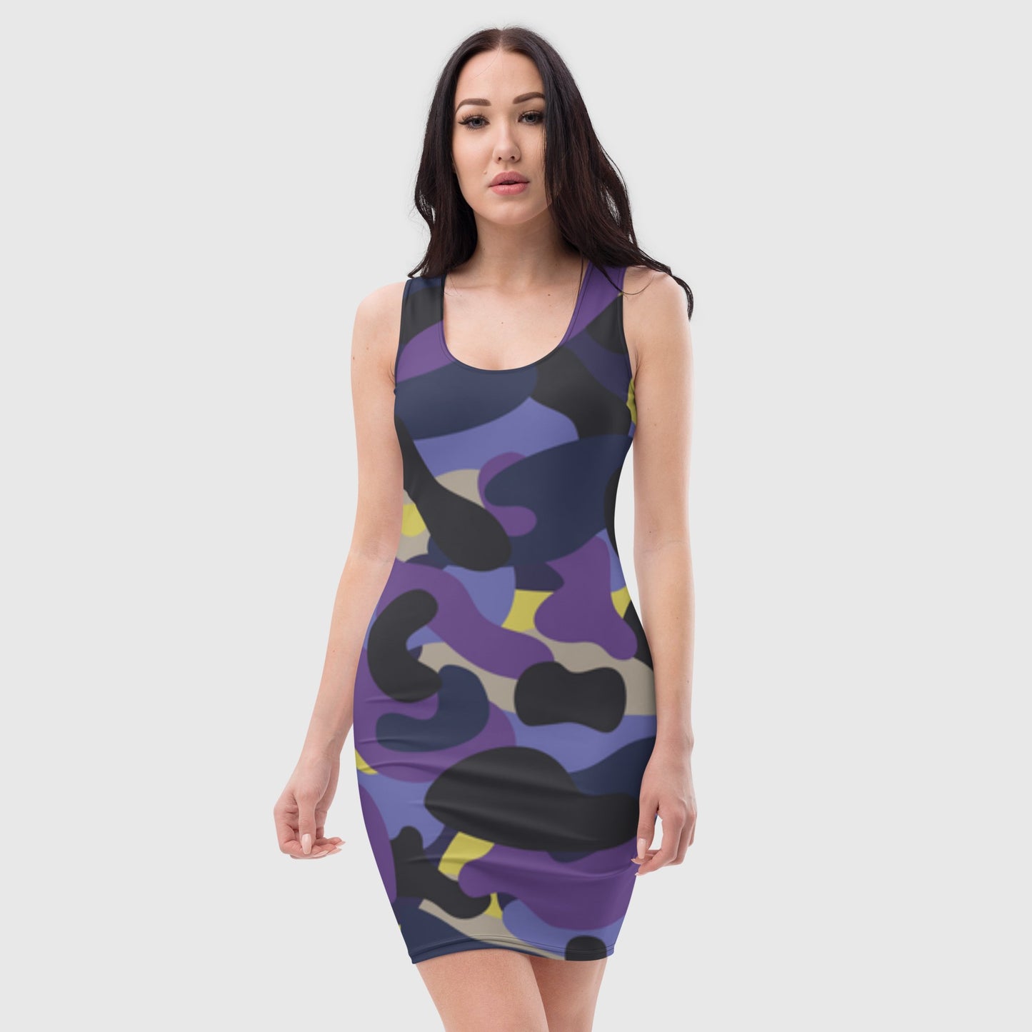 Women's bodycon dress, purple blue pink print bodycon, multicolor tank top, sleeveless dress for your favorite party - PratSN