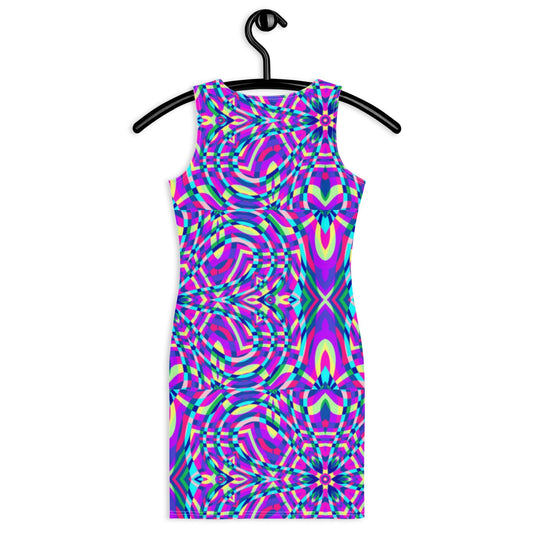 Women's Bodycon dress, Purple bodycon dress, Blooming pattern dress, Body hugging fit tank top dress, elegant bodycon, sleeveless dress for your favorite party, summer and spring dress - PratSN