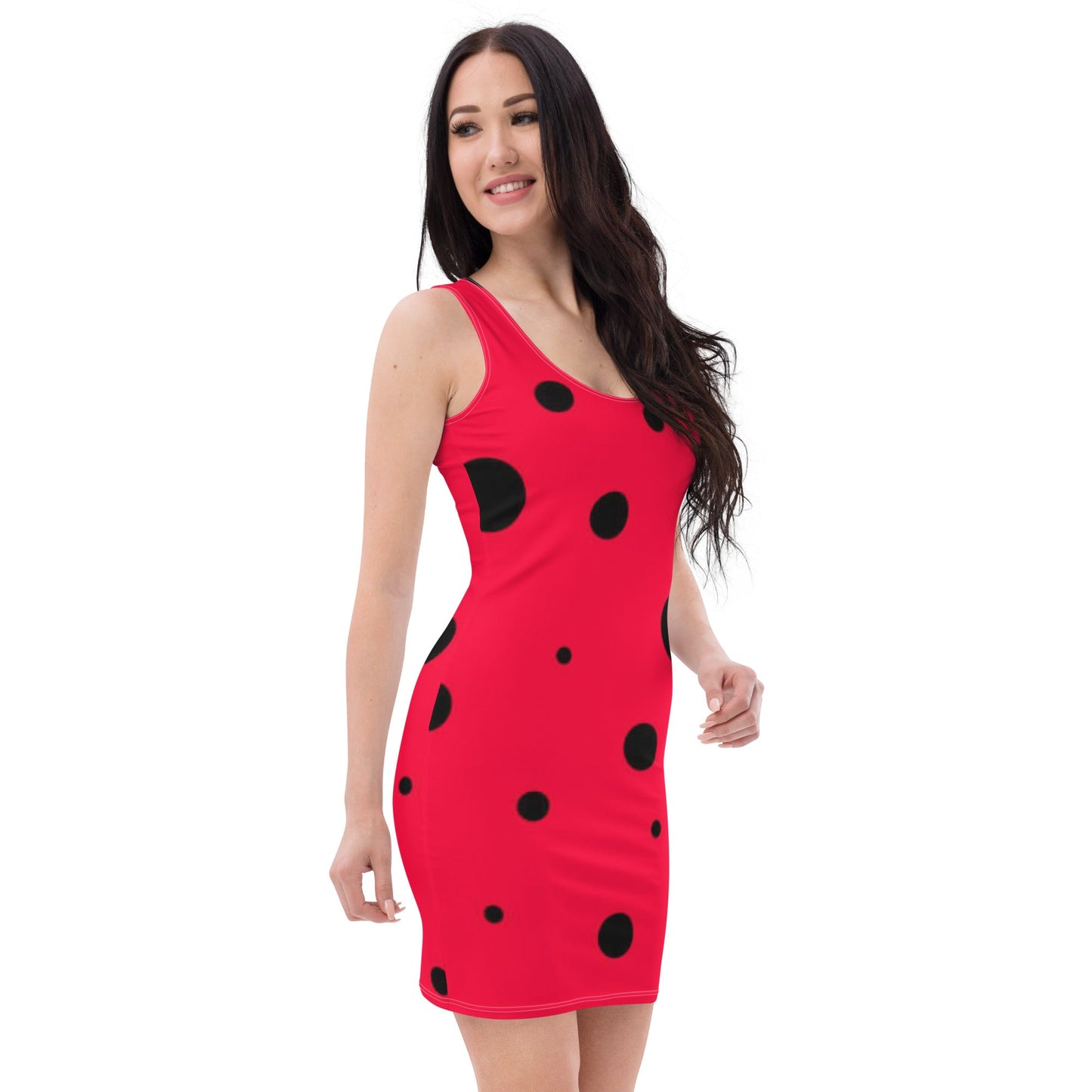 Women's Bodycon dress, Red Cherry Black Pencil Dresses, Body hugging fit tank top dress, elegant bodycon, sleeveless dress for your favorite party, summer and spring dress - PratSN
