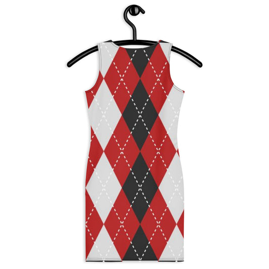 Women's Bodycon dress, Red White Black Pencil Dresses, Geometric Pattern Body hugging fit tank top dress, elegant bodycon, sleeveless dress for your favorite party, summer and spring dress - PratSN