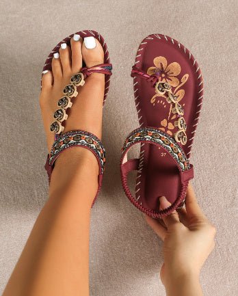 Women's Bohemian Daily Casual Summer Rhinestone Sandals - PratSN