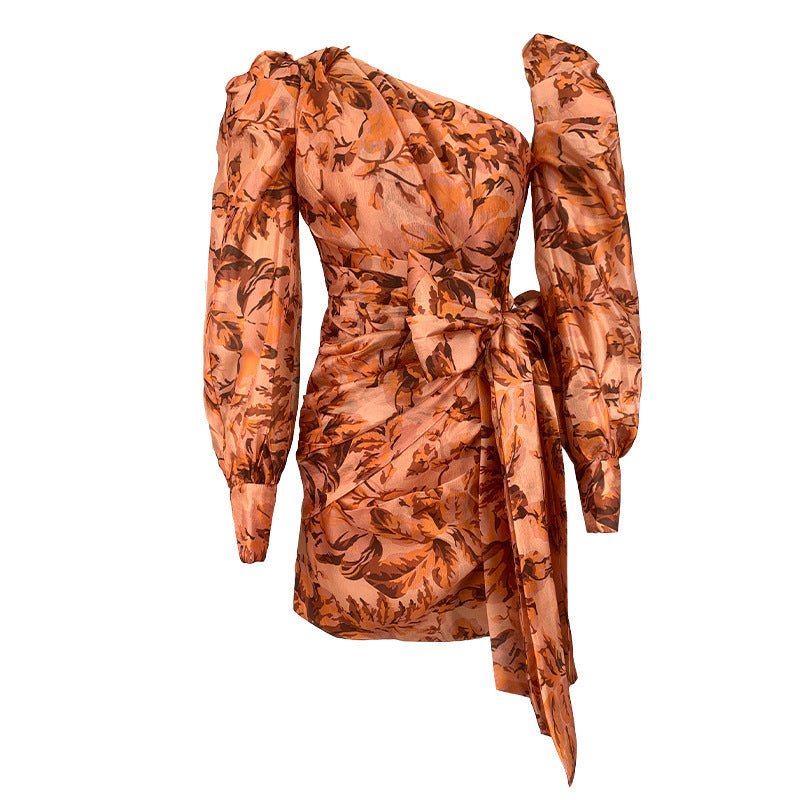 Women's Bow - knot Long - sleeved Hip Dress - PratSN