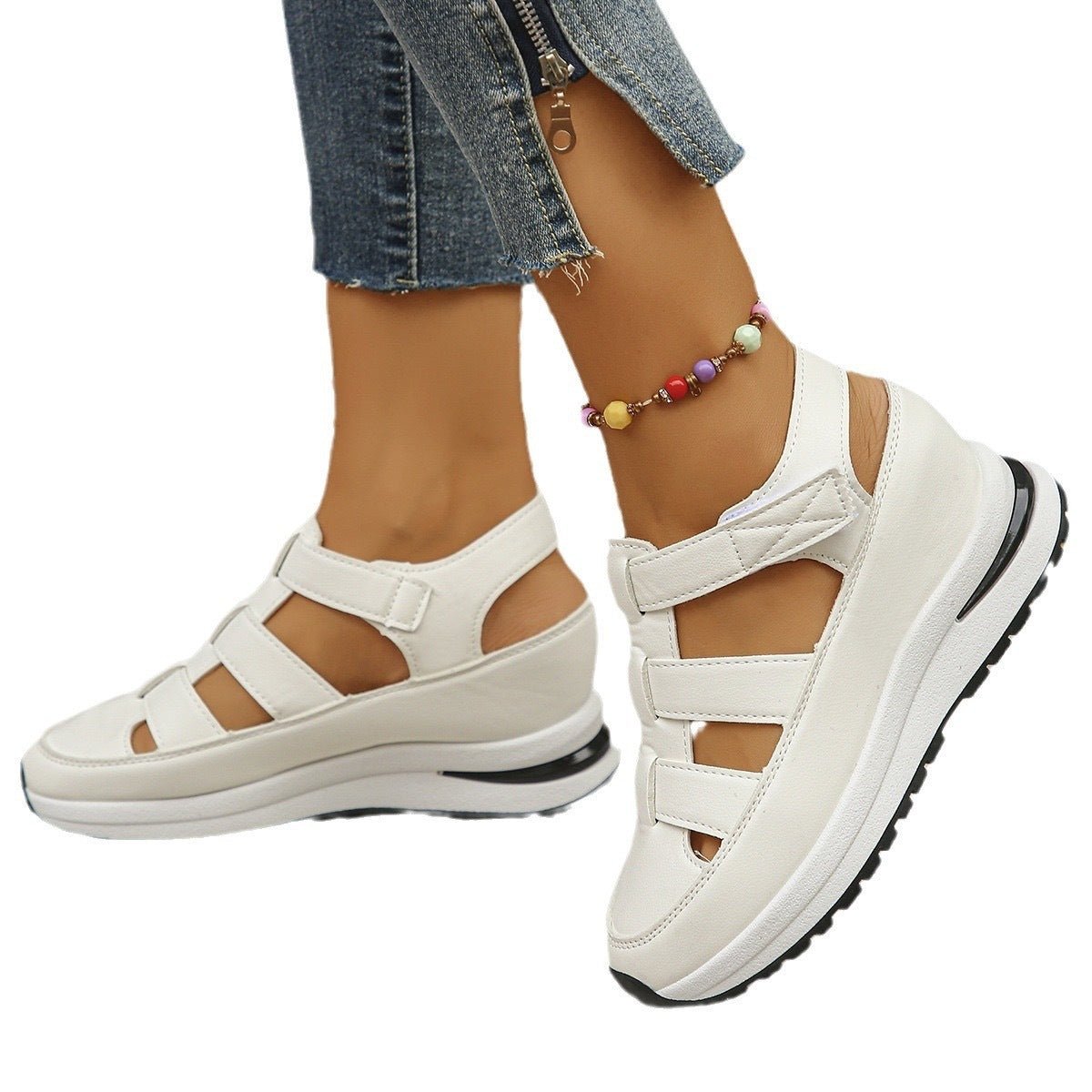 Women's Breathable Shoes Summer Wedge Baotou Hollow - PratSN