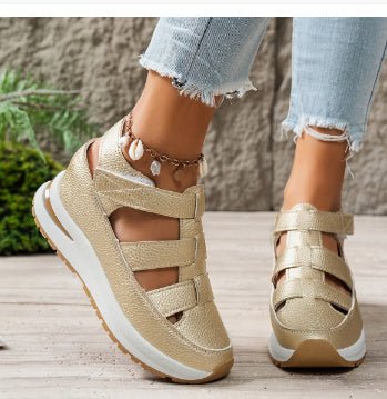 Women's Breathable Shoes Summer Wedge Baotou Hollow - PratSN