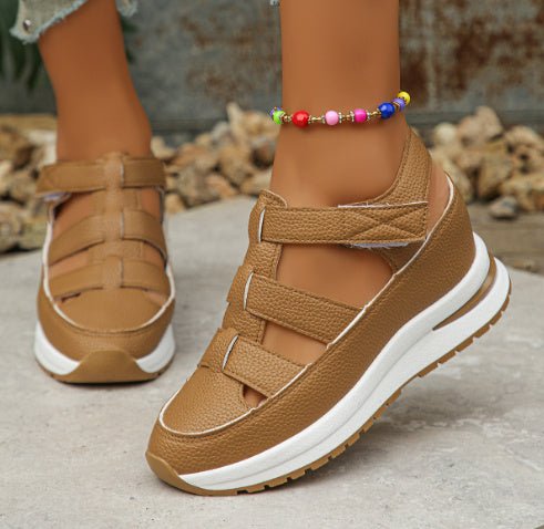 Women's Breathable Shoes Summer Wedge Baotou Hollow - PratSN