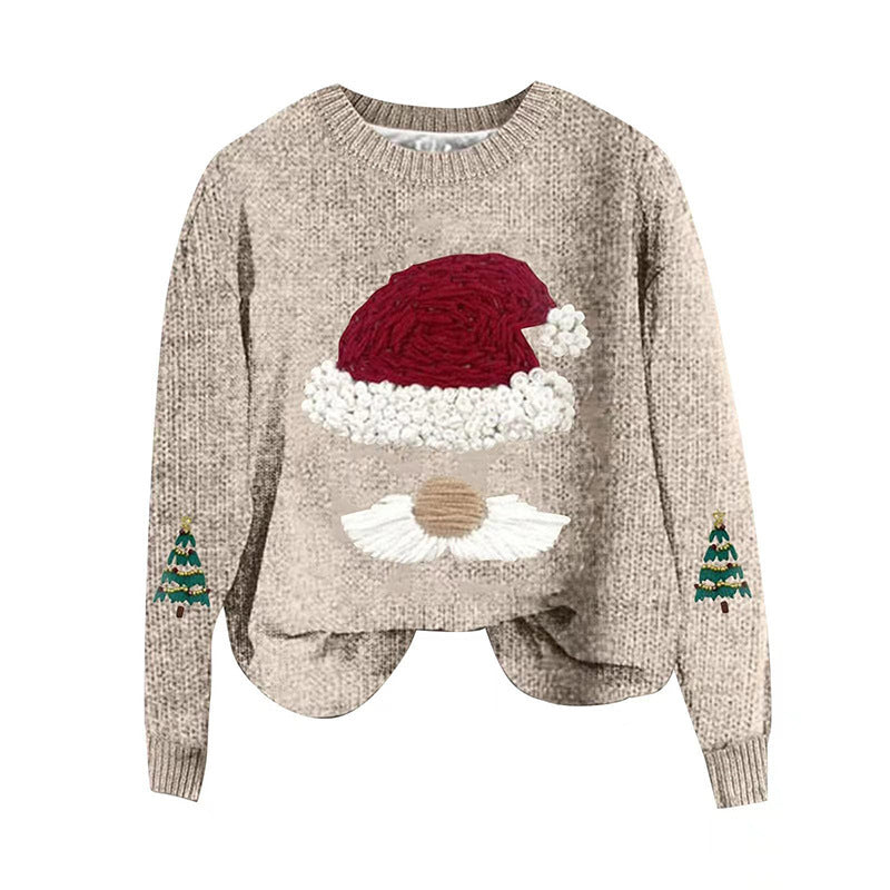 Women's Casual Christmas Print Loose Pullover - PratSN