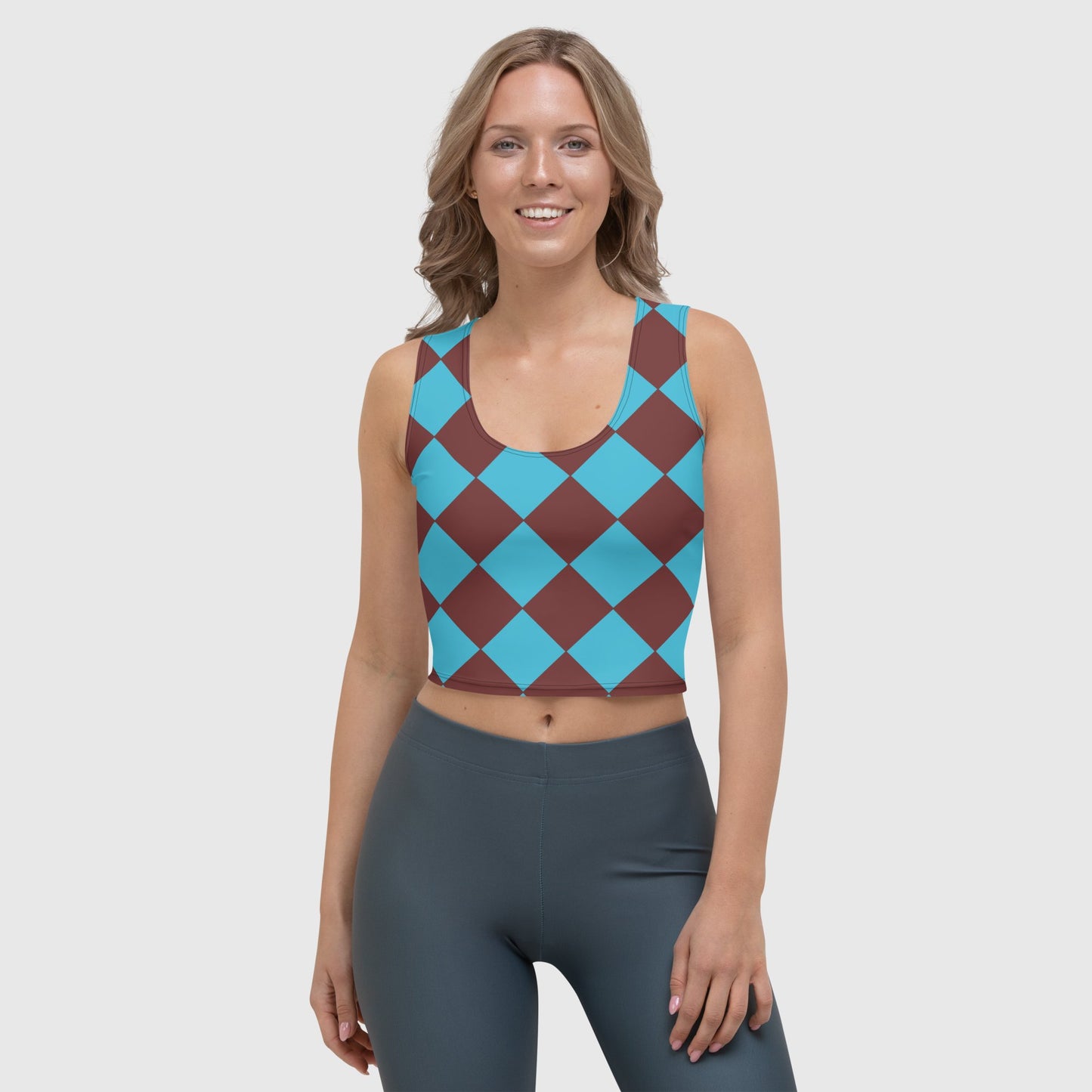 Women's Crop Top, Auburn Crop Top, tank top, Geometric print top, Summer Crop Top, Spring crop top - PratSN