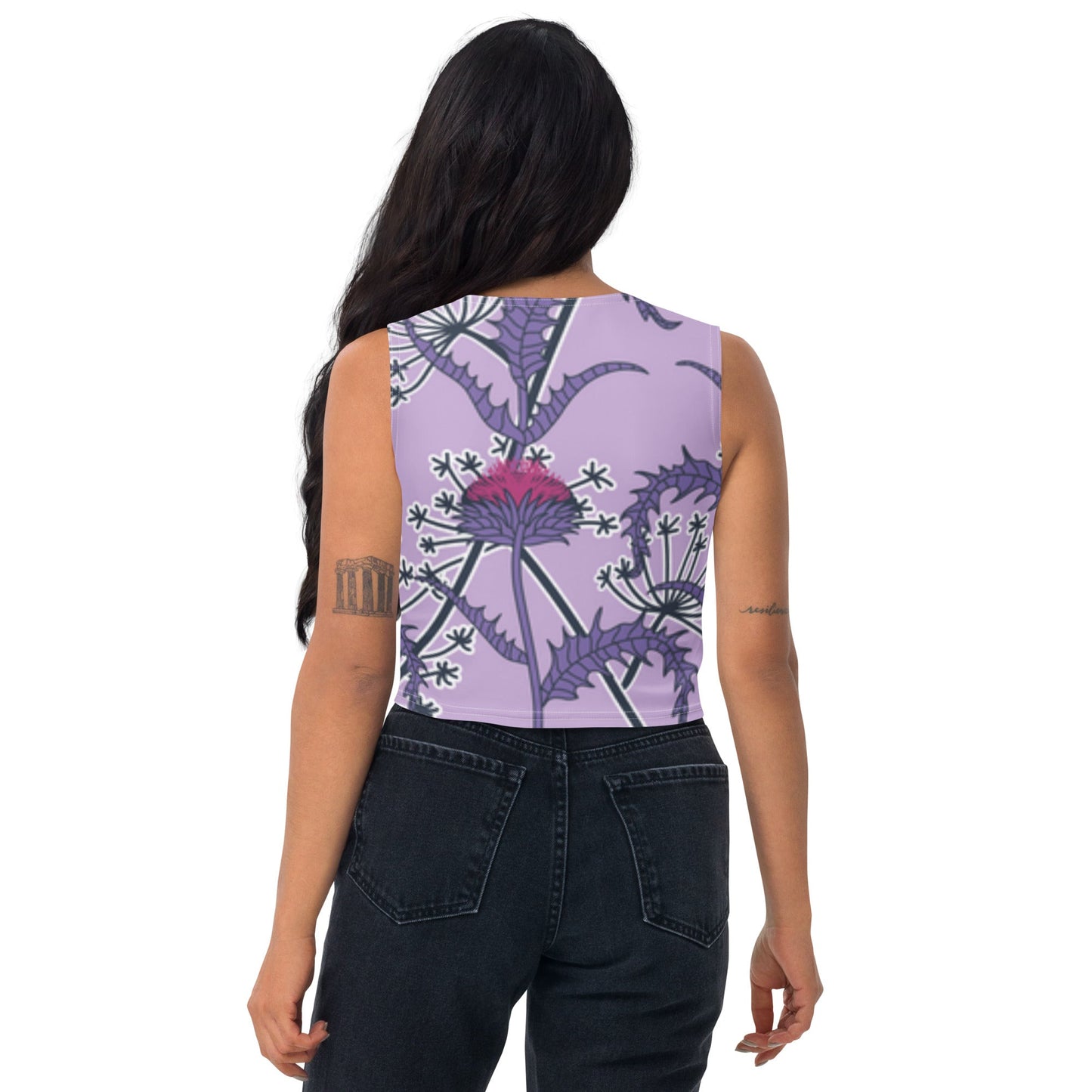 Women's Crop Top, Deep Cerise Crop Top, Body Hugging Fit, Handmade Top, Floral crop top, top for summer and spring - PratSN