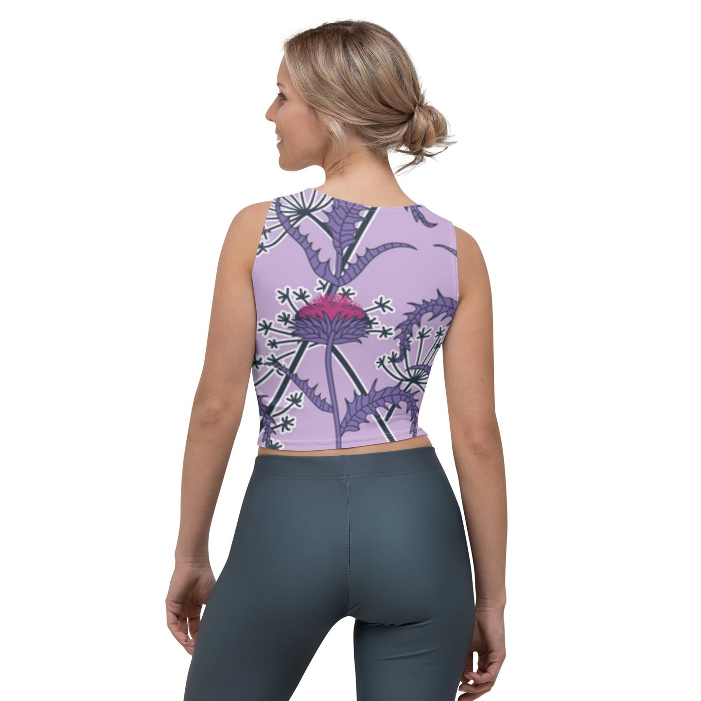 Women's Crop Top, Deep Cerise Crop Top, Body Hugging Fit, Handmade Top, Floral crop top, top for summer and spring - PratSN