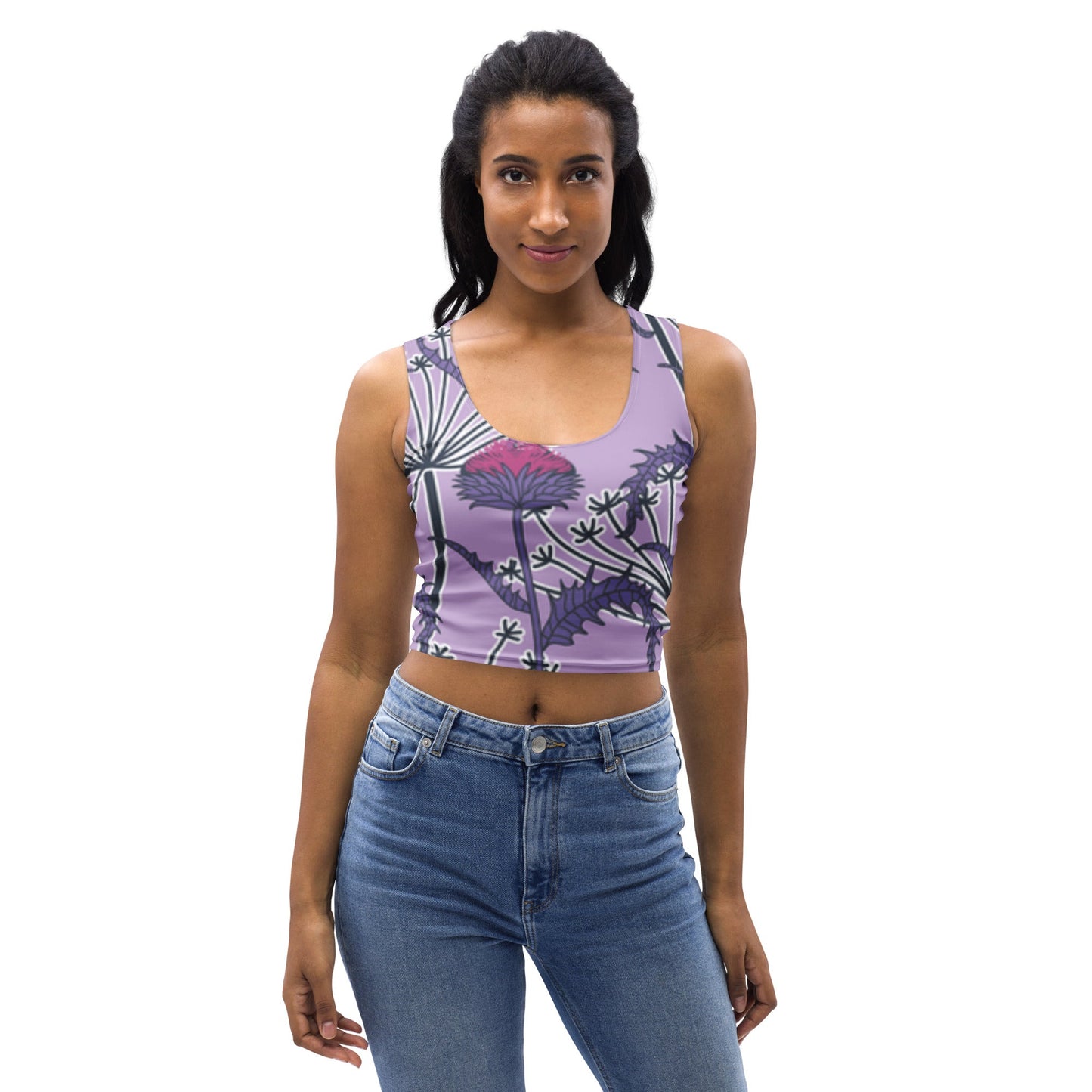 Women's Crop Top, Deep Cerise Crop Top, Body Hugging Fit, Handmade Top, Floral crop top, top for summer and spring - PratSN