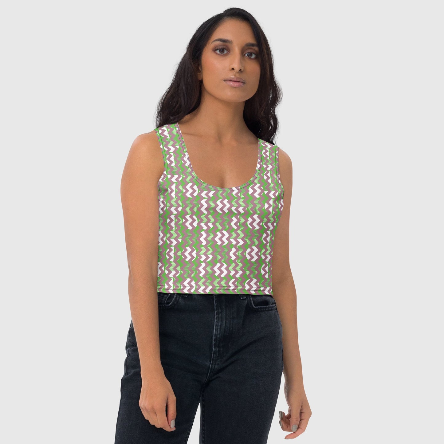 Women's Crop Top, Multicolor Crop Top, Body Hugging Fit, Handmade Top, Geometric crop top, top for summer and spring - PratSN