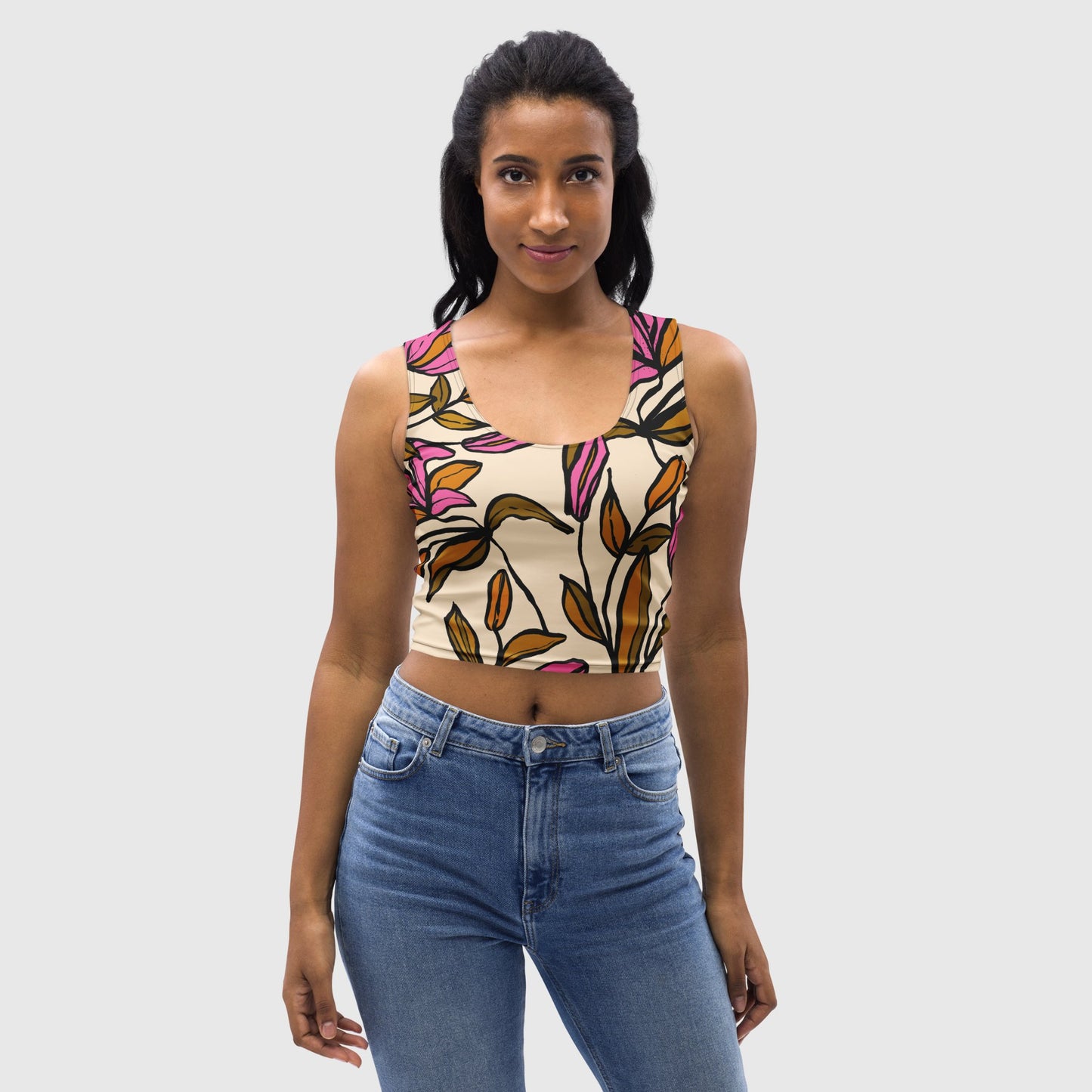 Women's Crop Top, Women's tank top, Floral print top, Summer Crop Top, Casual crop top - PratSN
