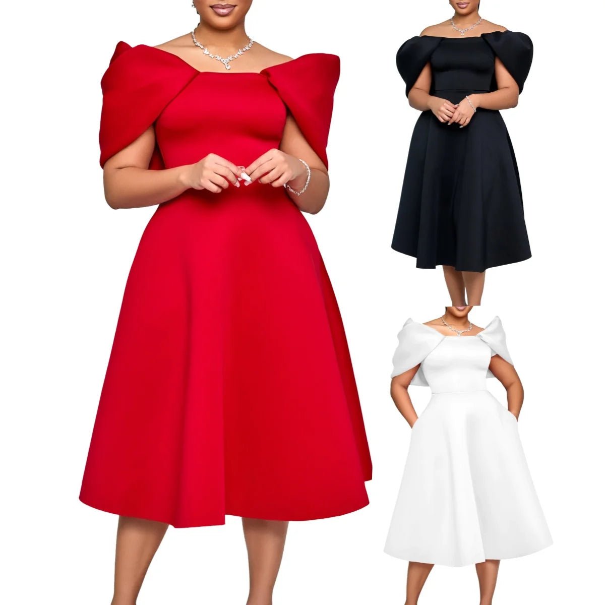 Women's Design Chic Gowns for Women Evening Dresses Elegant Sexy One - shoulder Party Dress Women African Dress - PratSN