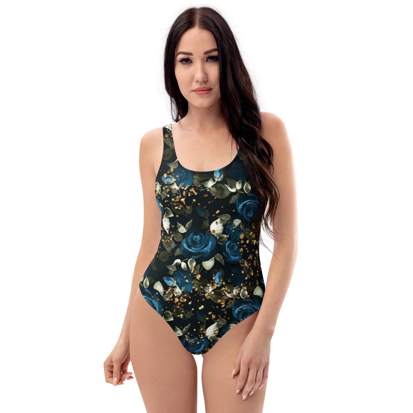 Women's Elegant Blue and Green One - piece Swimsuit - PratSN