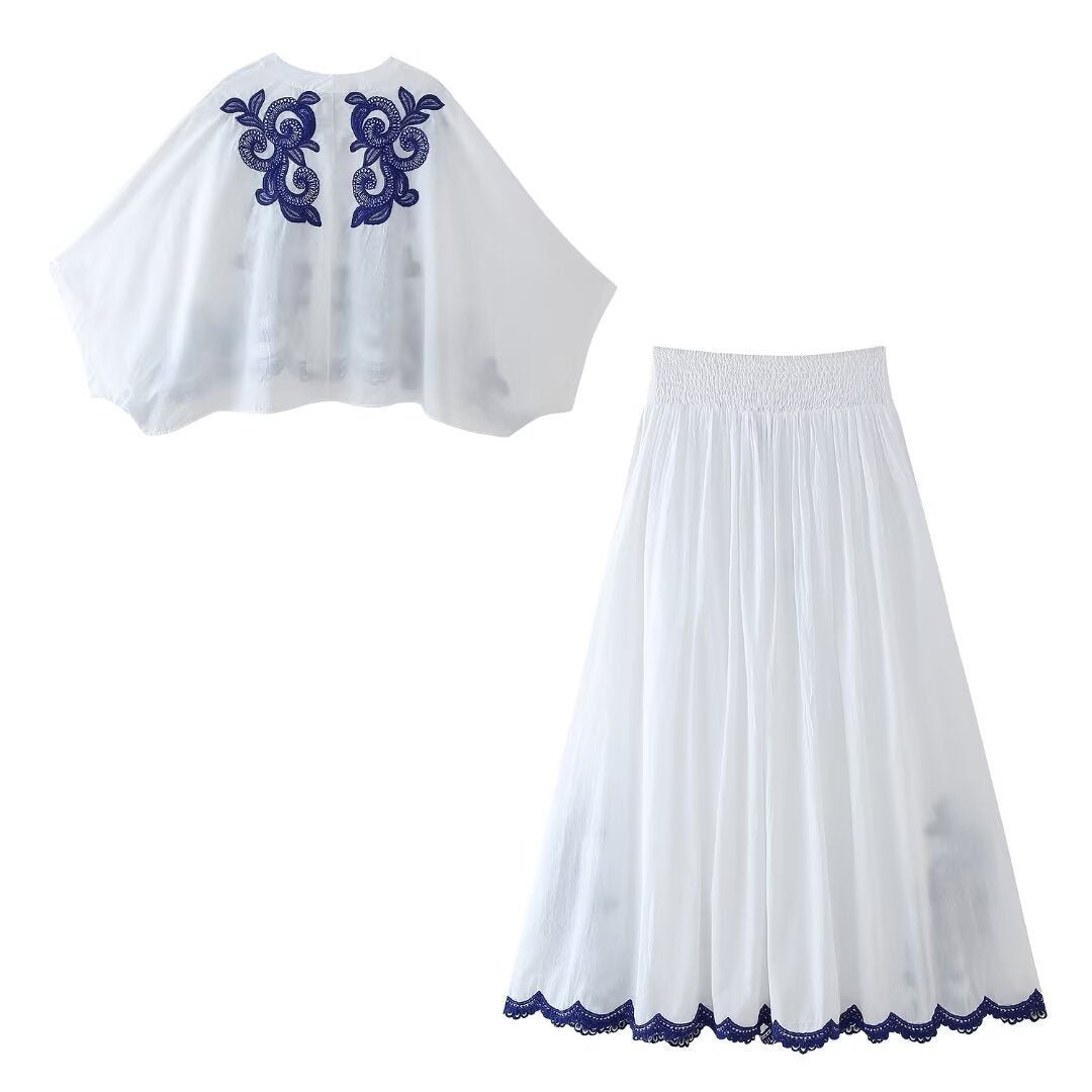 Women's Embroidery Shirt Skirt Suit - PratSN