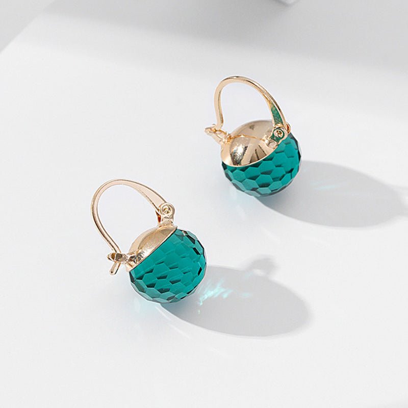 Women's European And American Stylish Round Crystal Ear Clips - PratSN