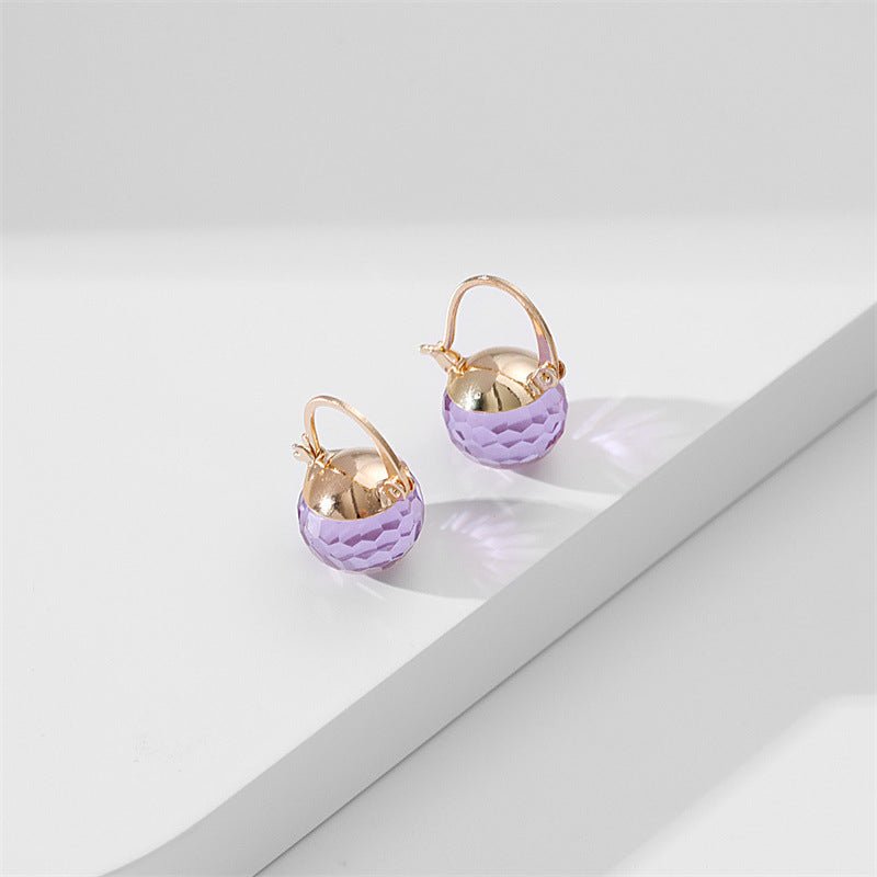 Women's European And American Stylish Round Crystal Ear Clips - PratSN