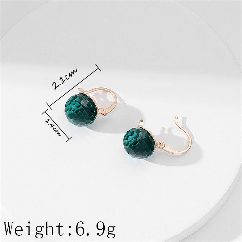 Women's European And American Stylish Round Crystal Ear Clips - PratSN