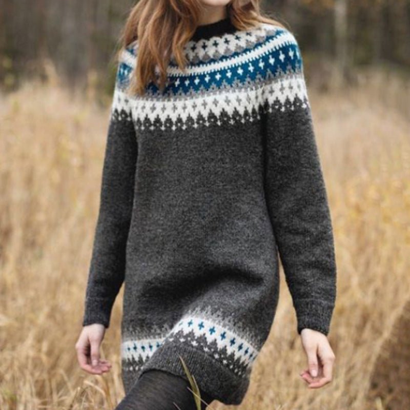 Women's Fall Winter Fashion Long Woolen Dress - PratSN